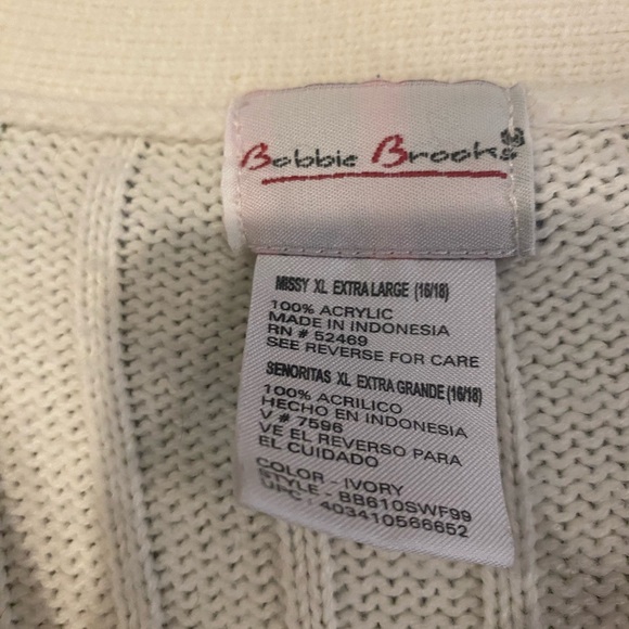 Bobbie Brooks White Sweater EUC - Picture 5 of 5